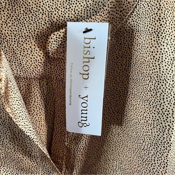 NWT Bishop + Young Top micro dots slight shimmer pullover tunic/blouse size L - Picture 5 of 10